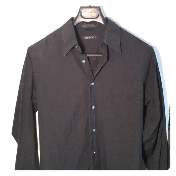 DKNY black long sleeve button down - Picture 1 of 5